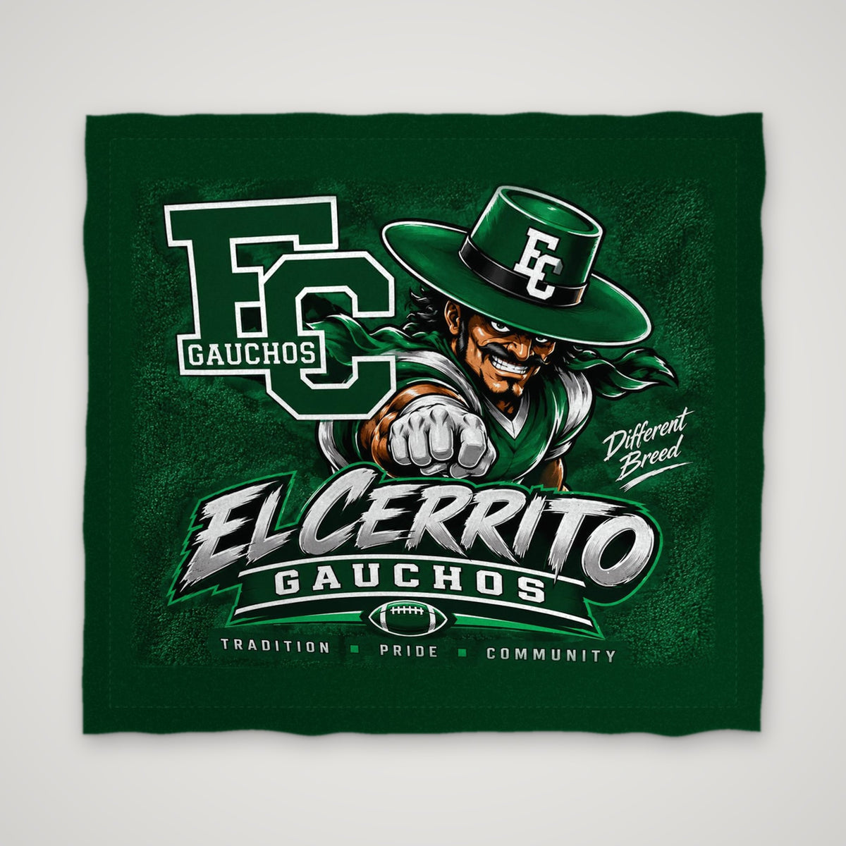 El Cerrito Gauchos Spirit Towel β Towel β Forest Green