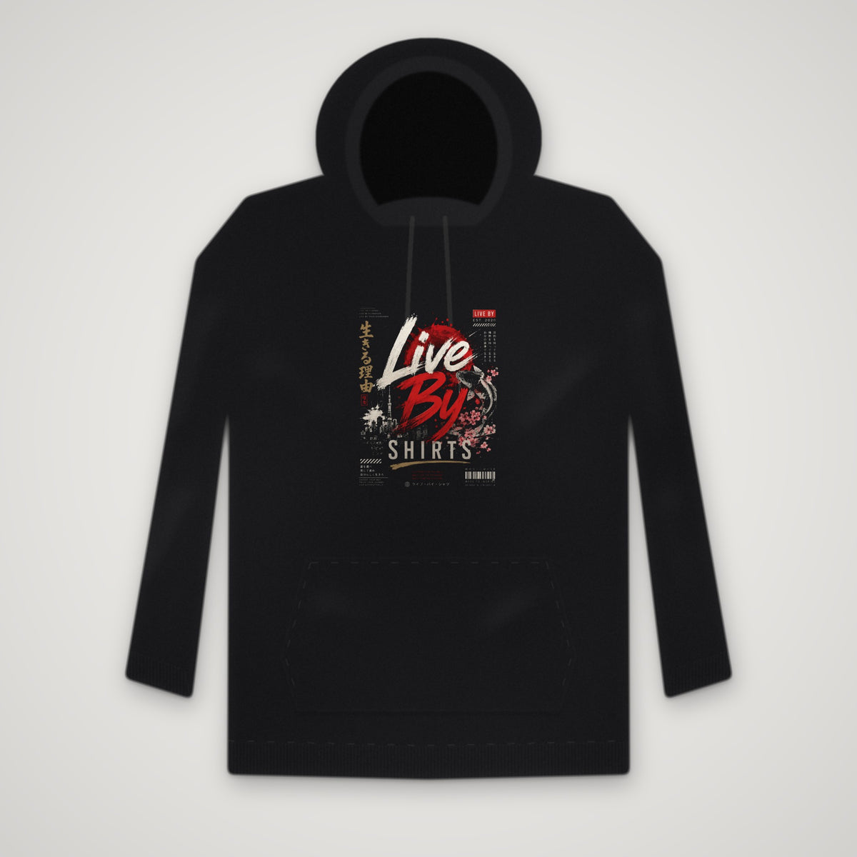 Live Like the Koi β Hoodie β Black