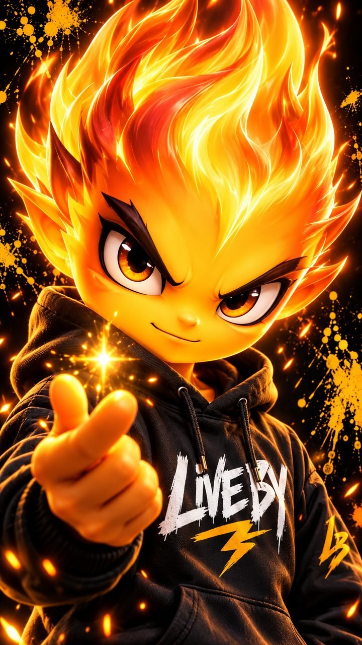 Spark, the Live By Shirts mascot
