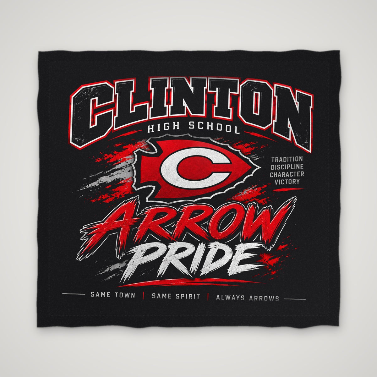 Clinton Arrows Spirit Towel – Towel – Black