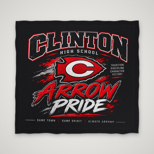 Clinton Arrows Spirit Towel – Towel – Black