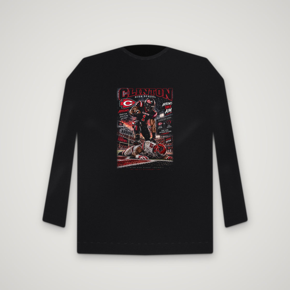 Clinton Arrows: Game Day – Crewneck – Black