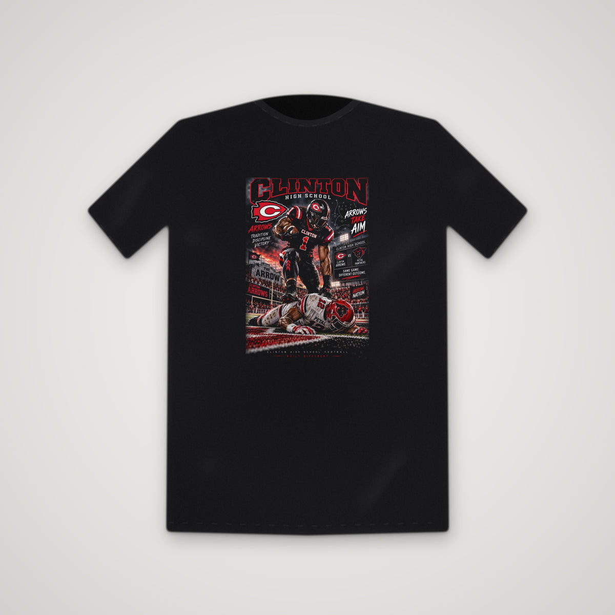 Clinton Arrows: Game Day – Tee – Black