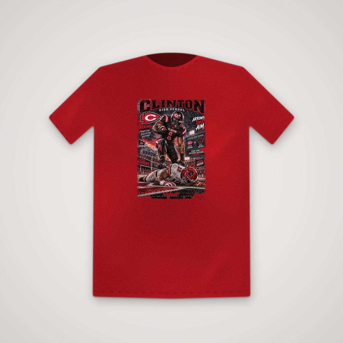 Clinton Arrows: Game Day – Tee – Red