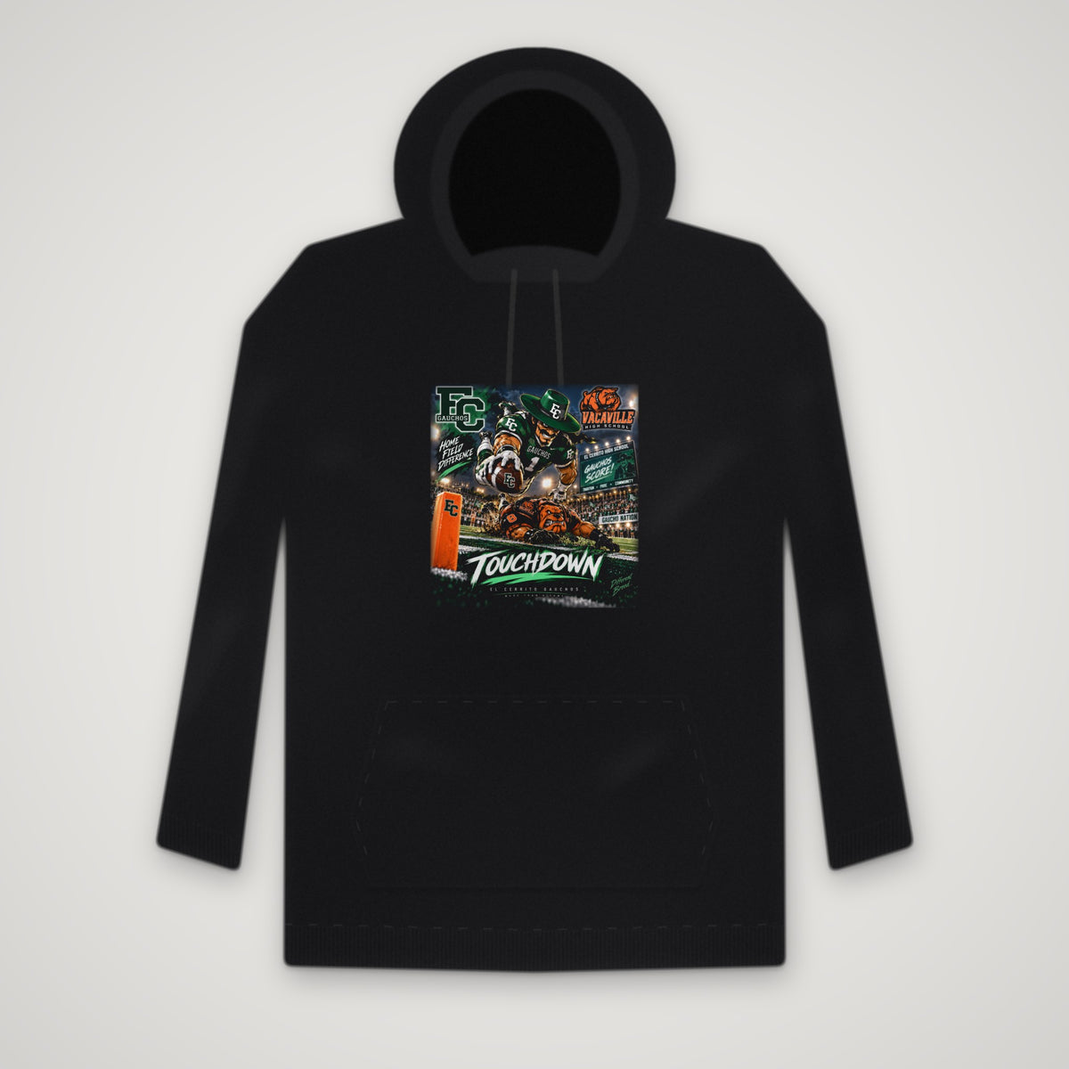 El Cerrito Gauchos: Touchdown – Hoodie – Black
