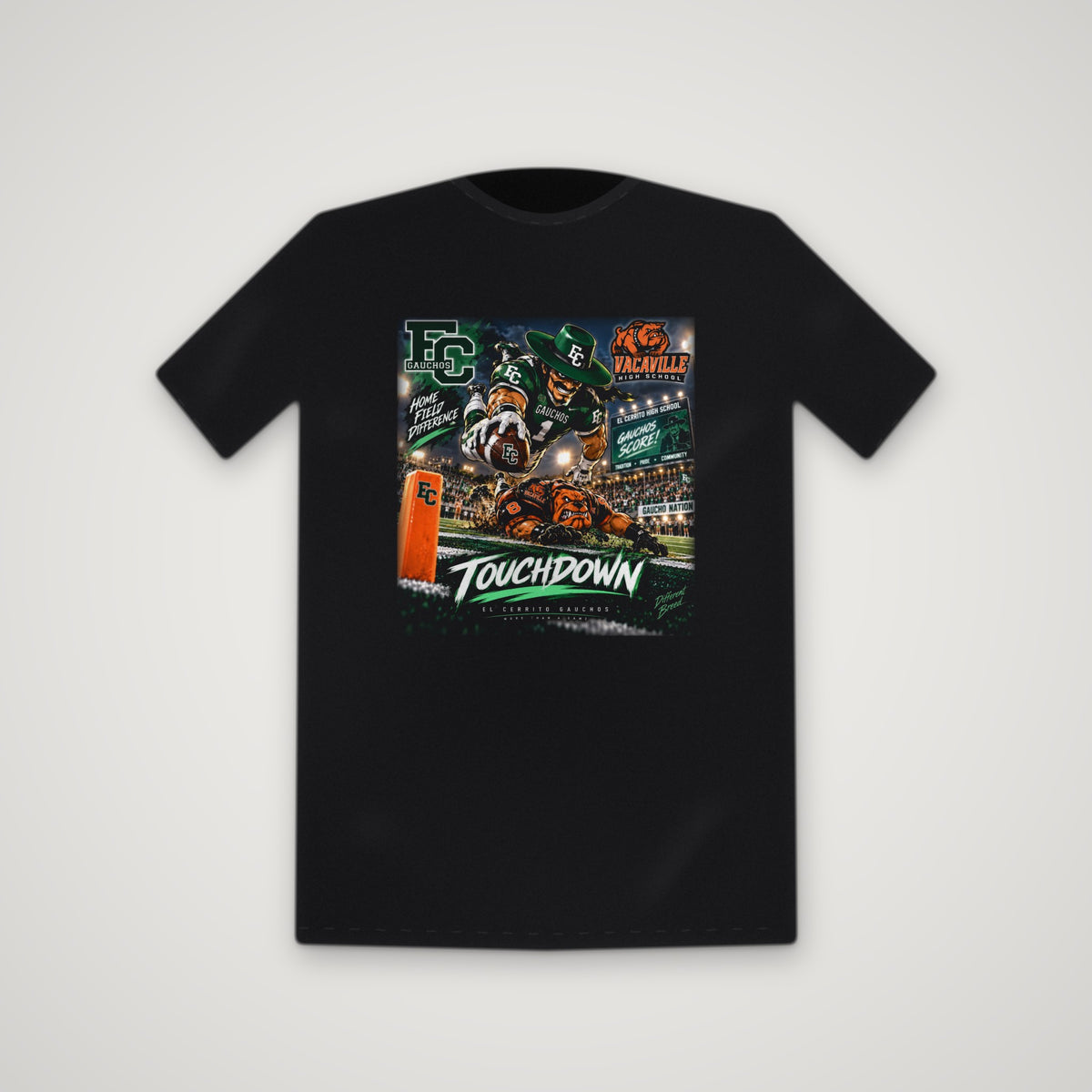 El Cerrito Gauchos: Touchdown – Tee – Black