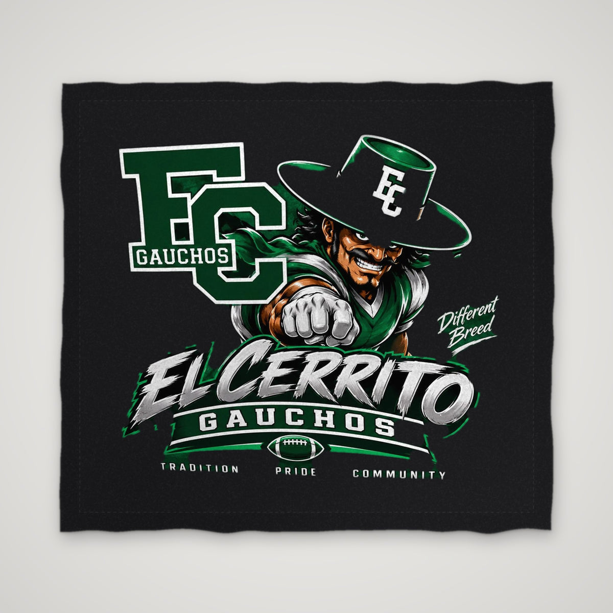 El Cerrito Gauchos Spirit Towel – Towel – Black