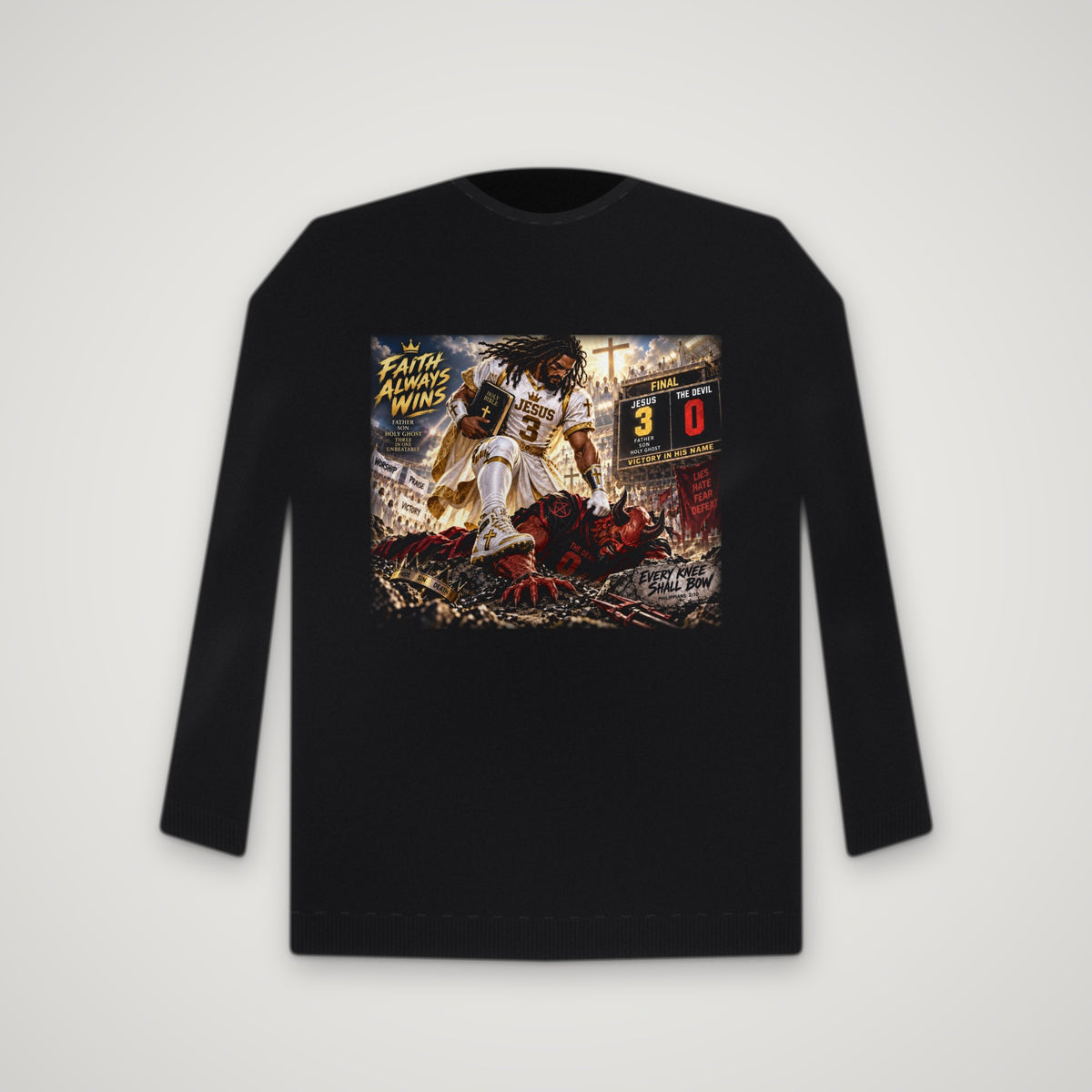 Live By Faith: Game Day – Crewneck – Black