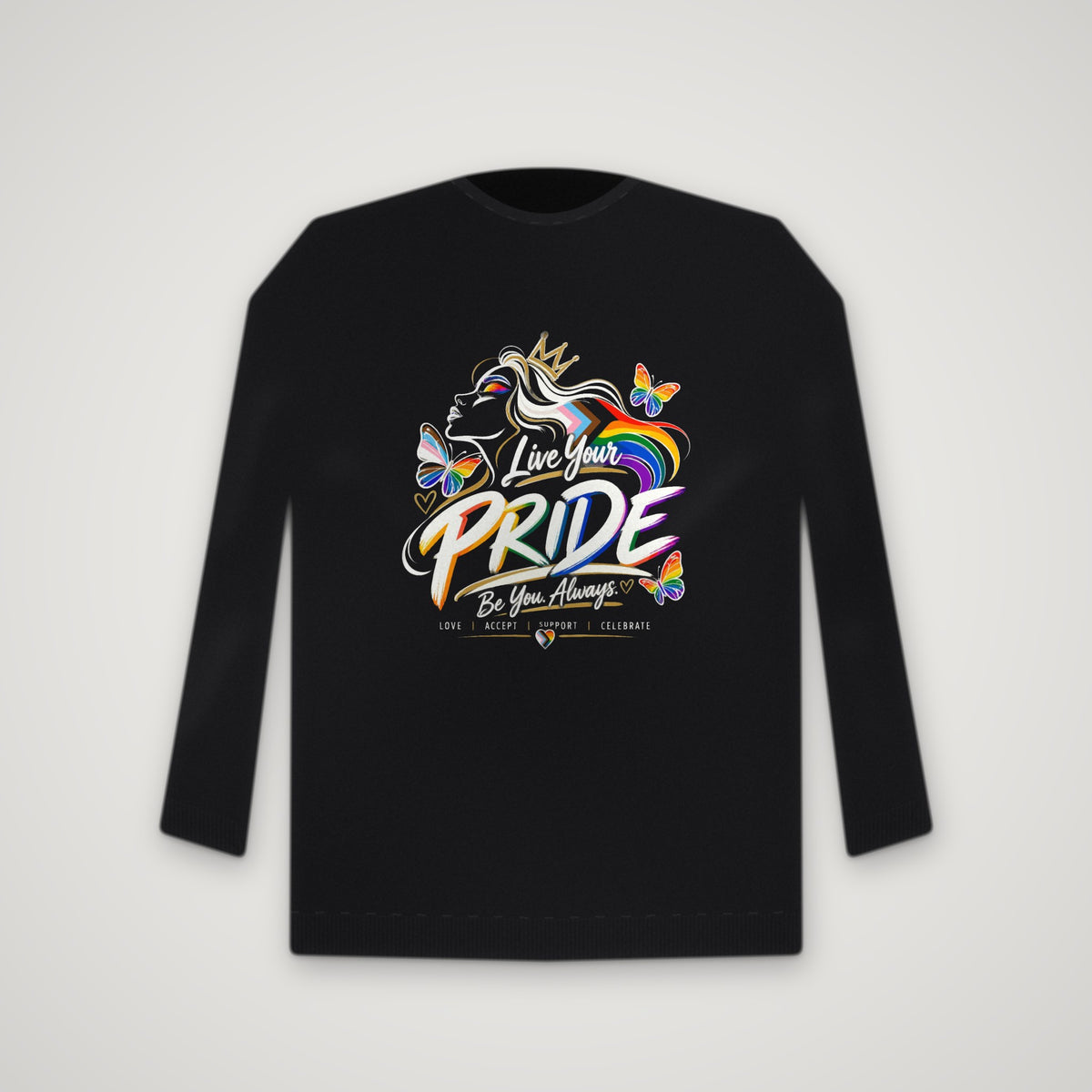 Live Loud, Live Proud – Crewneck – Black