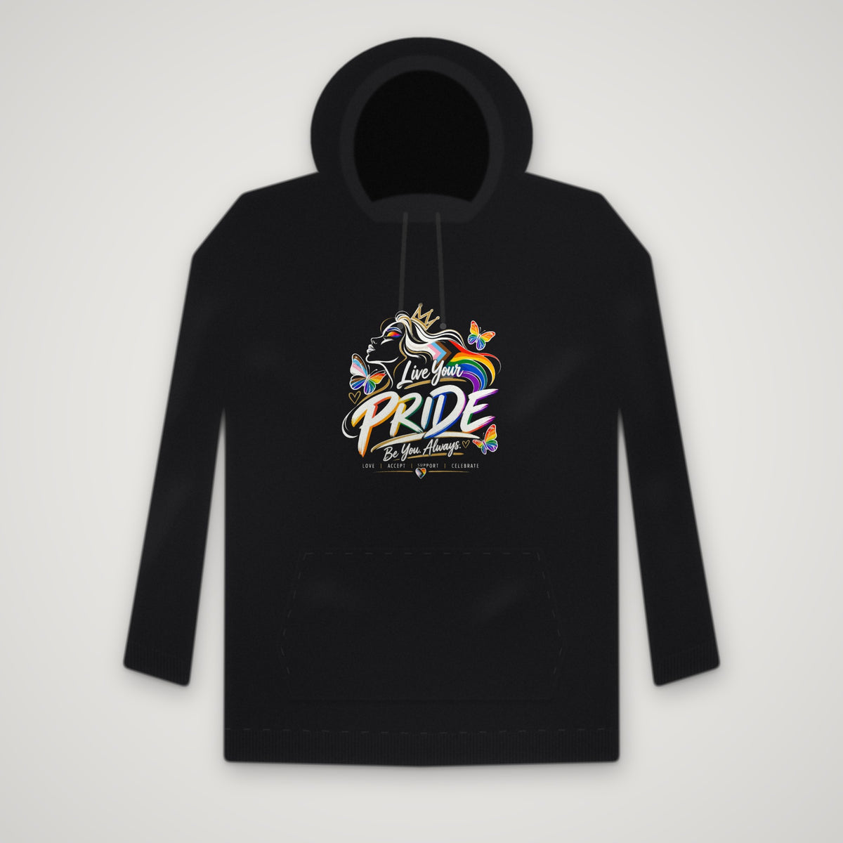 Live Loud, Live Proud – Hoodie – Black