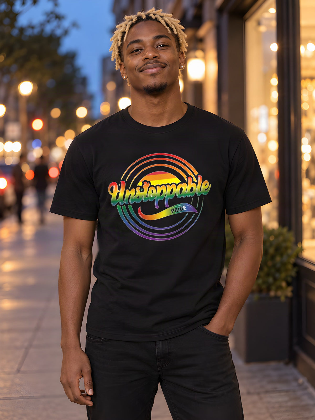 Live Unstoppable worn by a model