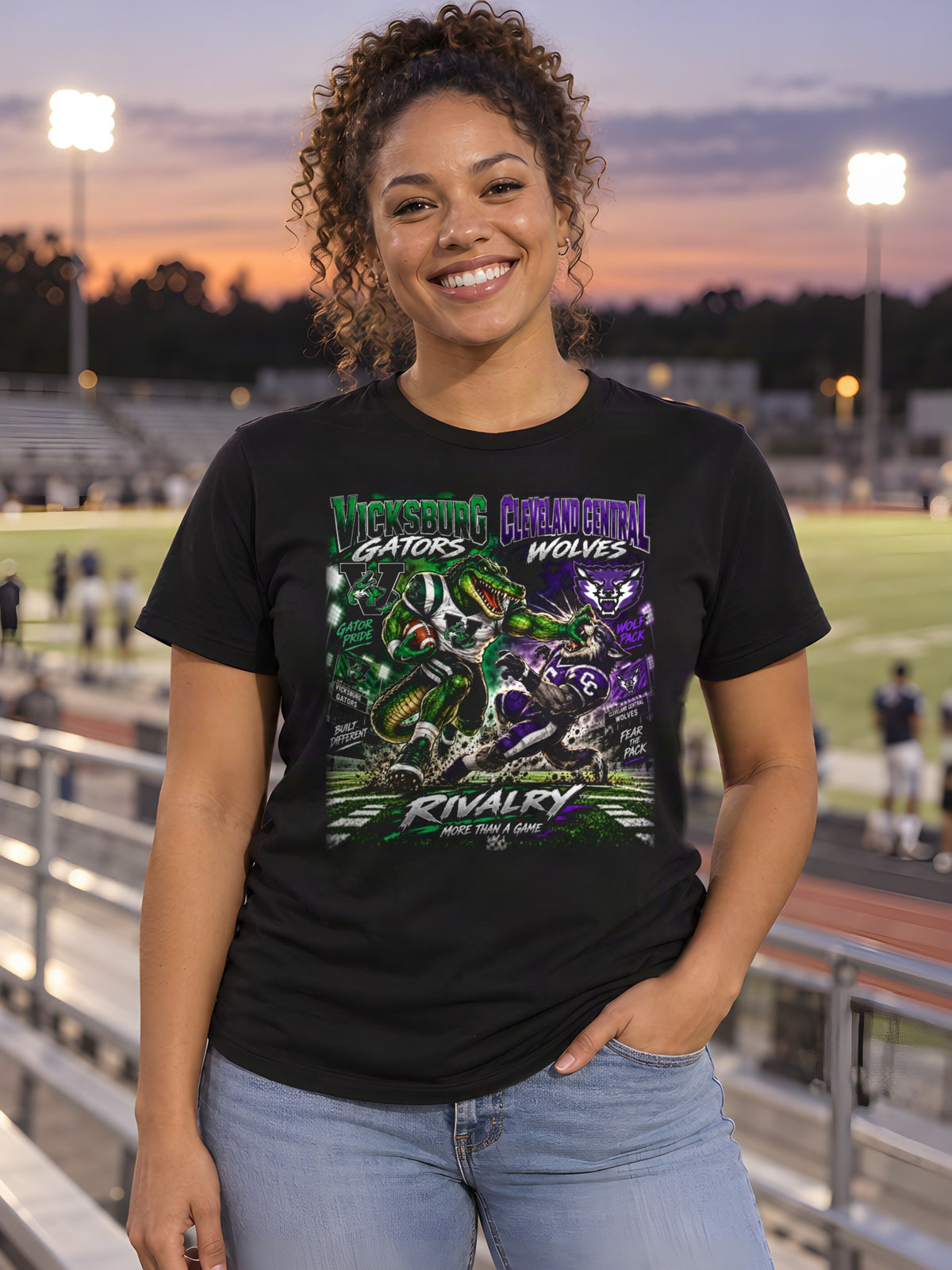 Vicksburg Gators: Rivalry Week worn by a model