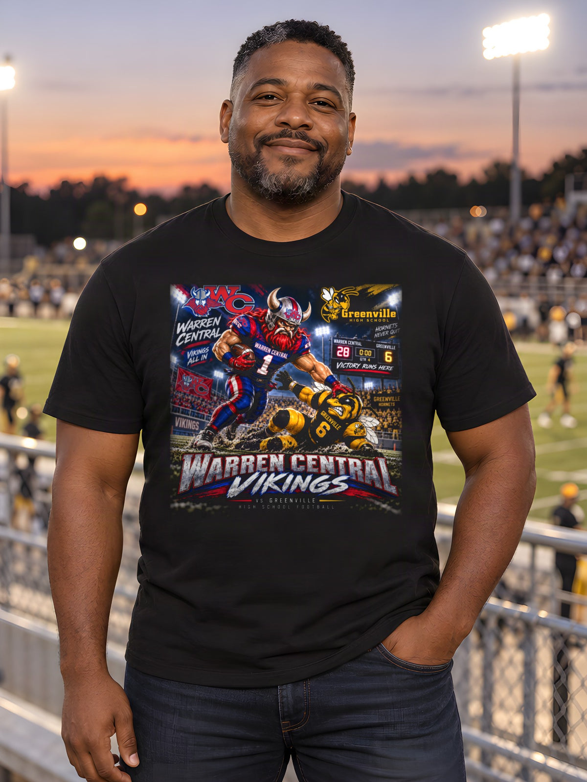 Warren Central Vikings: Rivalry Night worn by a model