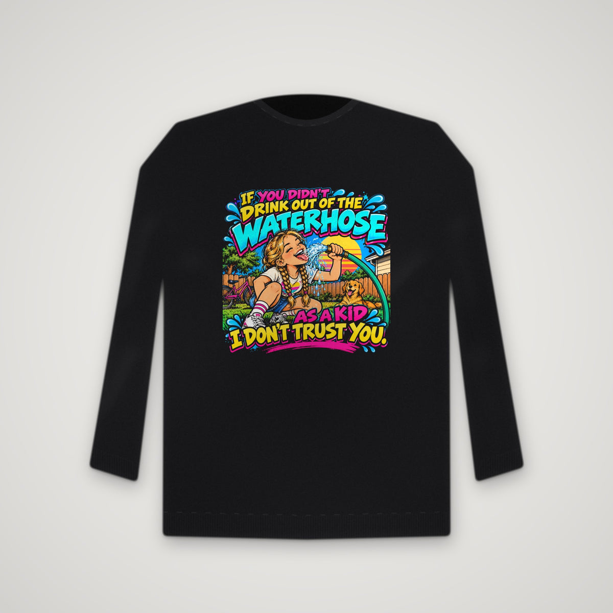 Raised On The Waterhose: Blonde – Crewneck – Black