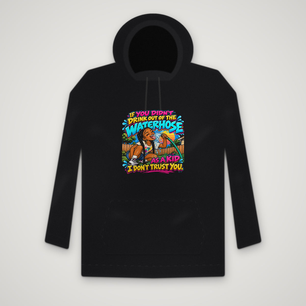 Raised On The Waterhose: Braids – Hoodie – Black