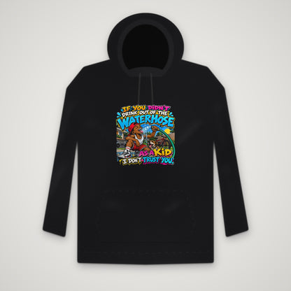 Raised On The Waterhose: Red Shorts – Hoodie – Black